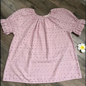 Universal Thread Lilac Eyelet Puff Sleeve Blouse